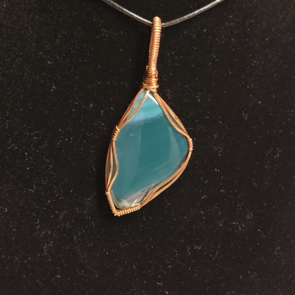 Mens  Wire-Wrapped Pendant Necklace